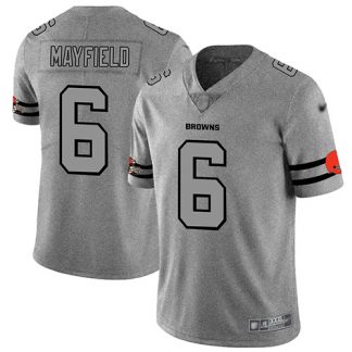 Cheaper Men\’s Cleveland Browns #6 Baker Mayfield Gray Stitched Limited ...