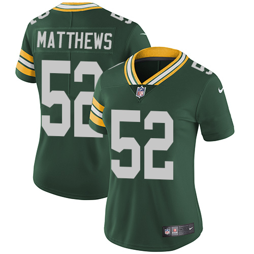 cheap throwback jerseys Women\’s Green Bay Packers 52 Clay Matthews